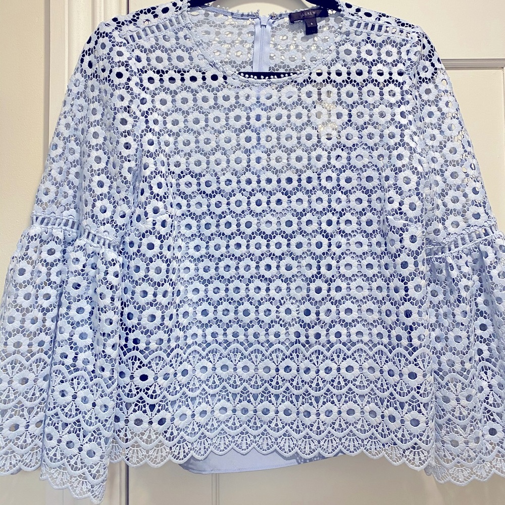 NEVER WORN WITH TAG BABY BLUE LACE TOP